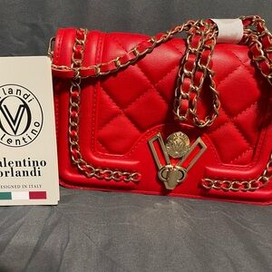 Valentino Orlandi Red Quilted Shoulder Bag
